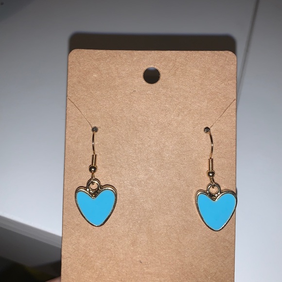 Tiffany Blue Gold Heart Earrings! - Picture 2 of 3